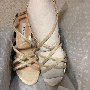 Nina Gold Strappy Sandals